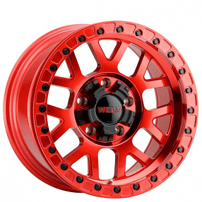 17" Weld Off-Road Wheels Cinch W905 Beadlock Candy Red with Candy Red Ring Rims